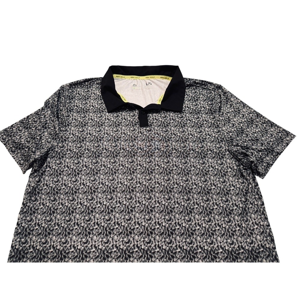 RBX Golf Polo Shirt Mens Large X-Dri Moisture Wicking Black Gray